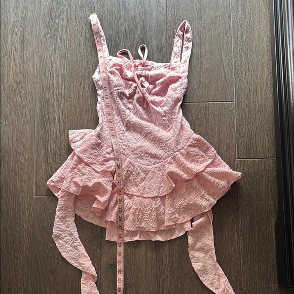 Pink Lace Ruffle Dress - Picture 5 of 7